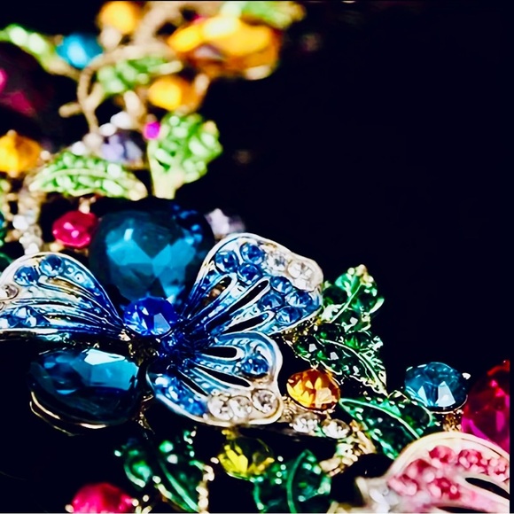 Floral Necklace & Earrings Set – Glass Mosaic & Alloy Brand new - Picture 3 of 7